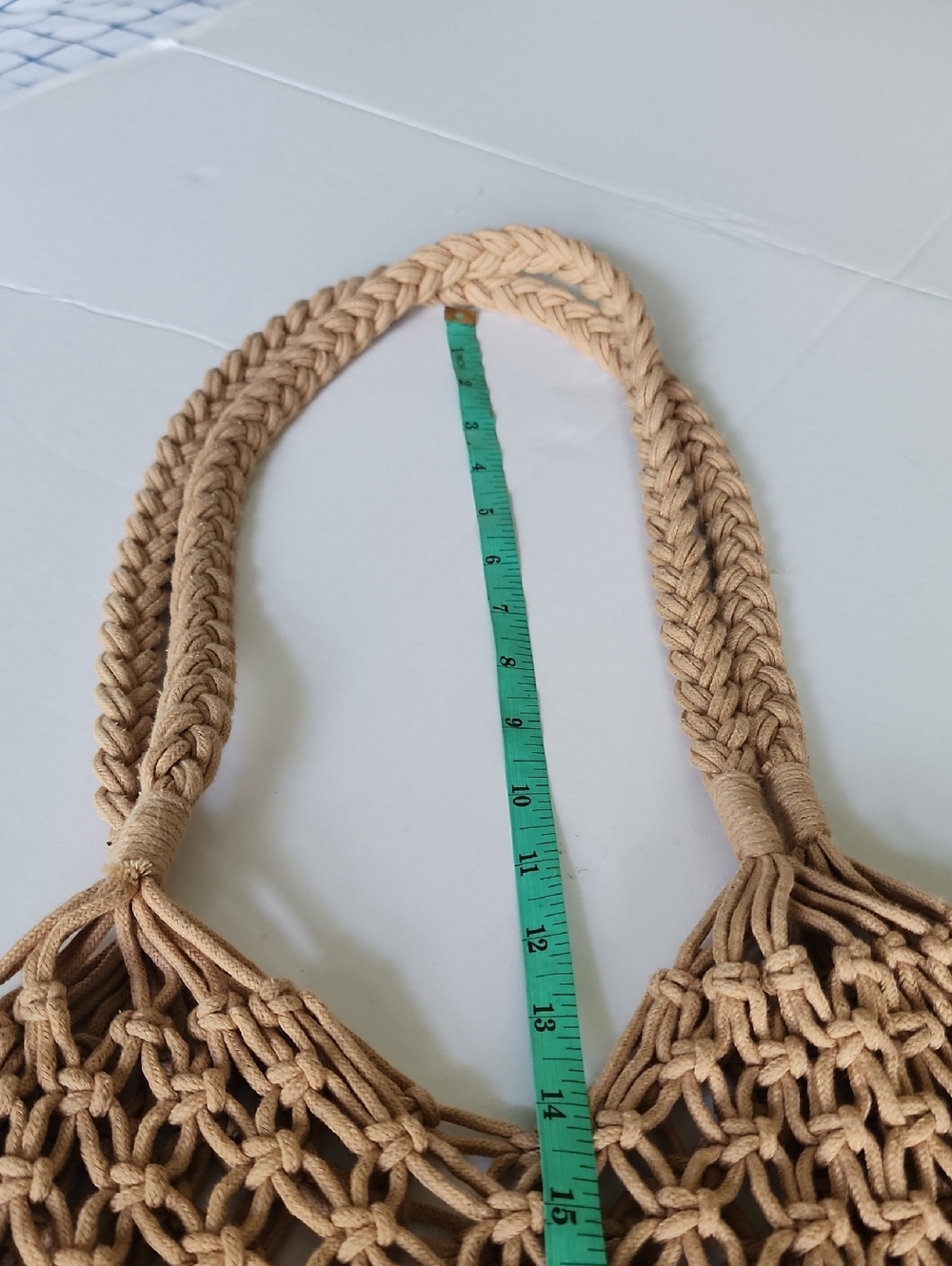 Handwoven Beige Macramé Tote Bag - Women Bags - Picture 7 of 7